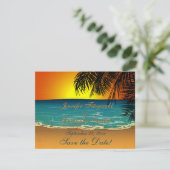 Save The Date Tropical Beach at Sunset Wedding Enregistrer la da (Debout devant)