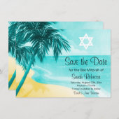 Save The Date Tropical Beach Bat mitzvah Enregistrer la date (Devant / Derrière)
