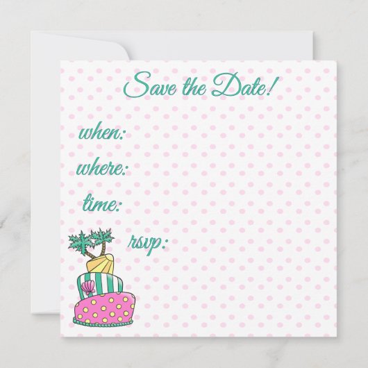 Save The Date Tropical Beach Cake (Dos)