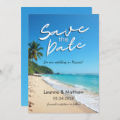 Save The Date Tropical Beach Destination Wedding Enregistrer la  (Devant / Derrière)