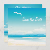 Save The Date Tropical Beach Enregistrer la date Mariage Invitat (Devant / Derrière)