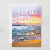 Save The Date Tropical Beach Ocean Coastal QR Code Mariage (Devant)