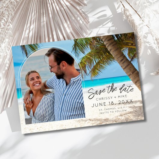 Save The Date Tropical Beach Photo Destination Wedding 