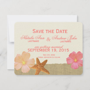 Save The Date Tropical Beach Rustic Sauver la date