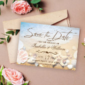 Save The Date Tropical Beach Wedding Starfish Enregistrer la dat