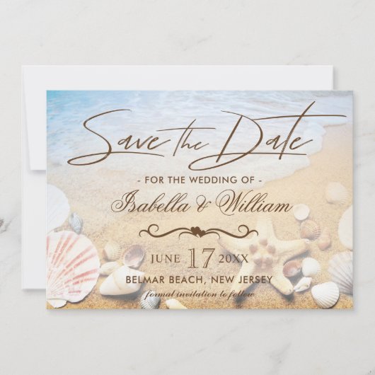 Save The Date Tropical Beach Wedding Starfish Enregistrer la dat (Devant)
