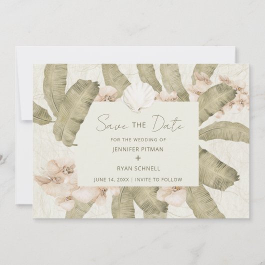 Save The Date Tropical Botanical Garden Photo Wedding (Devant)