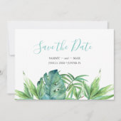 Save The Date Tropical Chic Aquarelle Verdure Enregistrer la Dat (Devant)