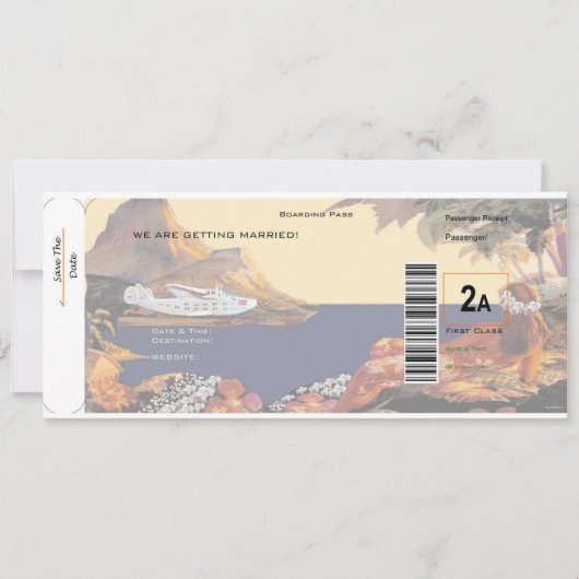 Save The Date Tropical Enregistrer La Date - Première Classe 2A (Devant)