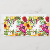 Save the Date Tropical Floral Boarding Pass (Dos)