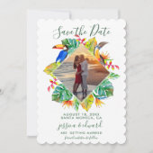 Save The Date Tropical Floral Diamond Wreath Hawaii Photo (Devant)