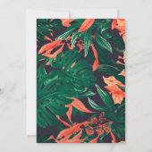 Save The Date Tropical Floral & Gold Frame Wedding Enregistrer L (Dos)