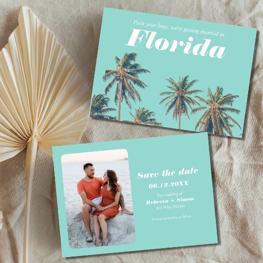 Save The Date Tropical Florida Beach Wedding Photo Enregistrer l