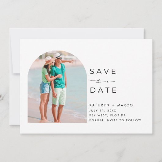 Save The Date Tropical Palm Tree Beach Wedding (Dos)