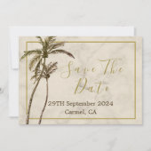 Save The Date Tropical Palm Tree élégant Mariage rustique modern (Devant)