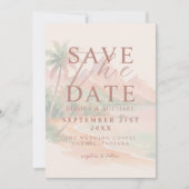 Save The Date Tropical Sunset Island Beach Photo Wedding (Devant)
