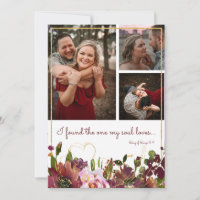 Trouvé One Soul Love 3 Photo Burgundy Gold