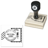 Save the Date Trouw Rubber Stempel POSTZEGEL stijl (Gestempeld)