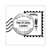 Save the Date Trouw Rubber Stempel POSTZEGEL stijl (Afrduk)