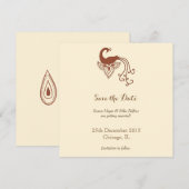 Save the date trouwkaart uitnodigingskaart pauw kaart (Voorkant / Achterkant)