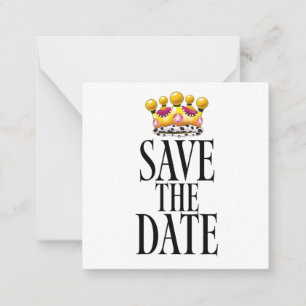 Save the Date trouwkroon Notitiekaartje