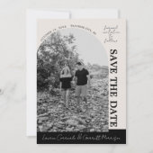 Save The Date True Simplicité 3 Moderne Beige & Noir (Devant)