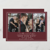 Save The Date True Simplicity 4 | Deep Burgundy | Wedding (Devant / Derrière)