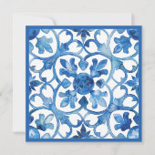 Save The Date Tuiles bleues et blanches de la côte d'Amalfi Ital (Devant)