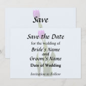 Save The Date Tulipe pourpre simple (Devant / Derrière)