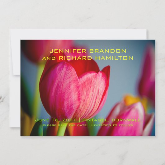 Save The Date Tulipes Rouges • Annonce de Réservation de Date (Devant)