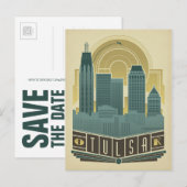 Save the date | Tulsa, oké Aankondigingskaart (Voorkant / Achterkant)