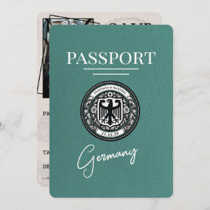 Save The Date Turquoise Allemagne Passeport Enregistrer La Date