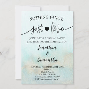 Save The Date Turquoise avec Gold Nothing Fancy Just Love Invita