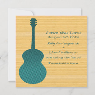 Save The Date Turquoise Country Guitar Enregistrer la date Invit
