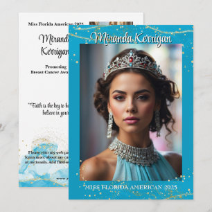 Save The Date Turquoise Dream Pageant Autograph Card QR Code
