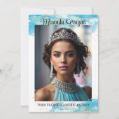 Save The Date Turquoise Dream Pageant Autograph Card QR Code (Devant)