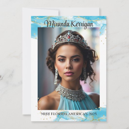Save The Date Turquoise Dream Pageant Autograph Card QR Code (Devant)