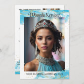 Save The Date Turquoise Dream Pageant Autograph Card QR Code (Devant / Derrière)