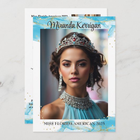 Save The Date Turquoise Dream Pageant Autograph Card QR Code (Devant / Derrière)