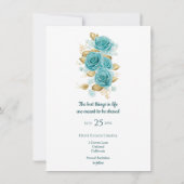 Save The Date Turquoise et Turquoise Rose Élégant Enregistrer la (Dos)
