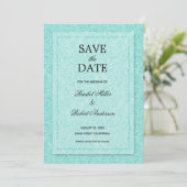 Save The Date Turquoise florale (Debout devant)