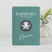 Save The Date Turquoise Hawaii Passeport Enregistrer La Date (Debout devant)