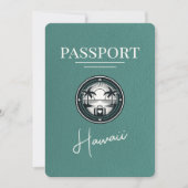 Save The Date Turquoise Hawaii Passeport Enregistrer La Date (Devant)