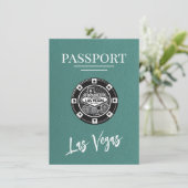 Save The Date Turquoise Las Vegas Passeport Enregistrer La Date (Debout devant)