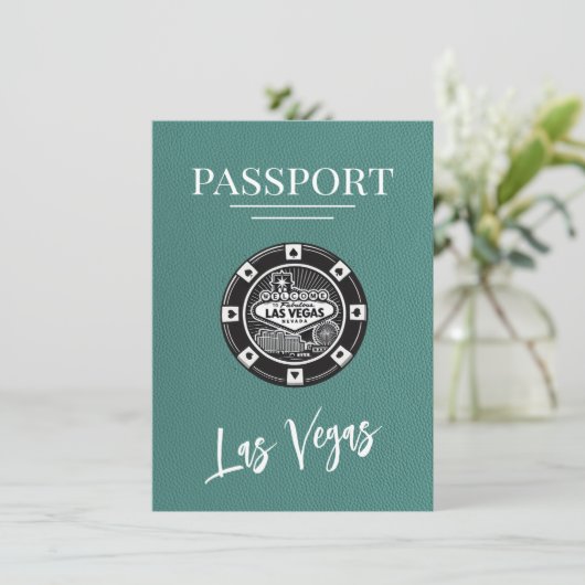 Save The Date Turquoise Las Vegas Passeport Enregistrer La Date (Debout devant)
