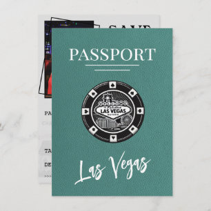 Save The Date Turquoise Las Vegas Passeport Enregistrer La Date