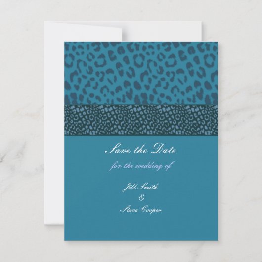Save The Date Turquoise Leopard Motif Enregistrer la date (Devant)