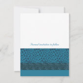 Save The Date Turquoise Leopard Motif Enregistrer la date (Dos)