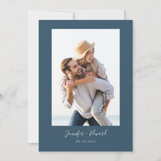 Save The Date Turquoise moderne minimal (Dos)