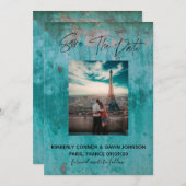 Save The Date |Turquoise Roest (Voorkant / Achterkant)